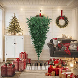 Upside-down Artificial Christmas Tree with Stand Green 180 cm - Front View