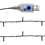 Christmas Garland with LED Lights 5 m Black