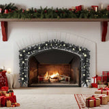 Christmas Garland with LED Lights 20 m Black - Front View