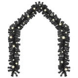 Christmas Garland with LED Lights 20 m Black - Side View
