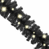 Christmas Garland with LED Lights 20 m Black - Top-Down View