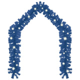 Christmas Garland with LED Lights 5 m Blue - Front View