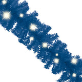 Christmas Garland with LED Lights 10 m Blue - Side View
