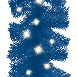 Christmas Garland with LED Lights 10 m Blue - Top-Down View