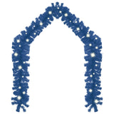Christmas Garland with LED Lights 20 m Blue - Front View