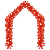 Christmas Garland with LED Lights 5 m Red - Front View