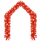 Christmas Garland with LED Lights 20 m Red - Front View