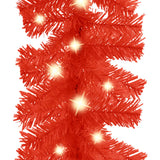 Christmas Garland with LED Lights 20 m Red - Side View