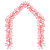 Christmas Garland with LED Lights 10 m Pink - Side View