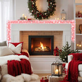 Christmas Garland with LED Lights 20 m Pink - Front View