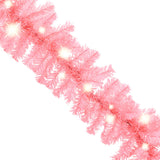 Christmas Garland with LED Lights 20 m Pink - Top-Down View