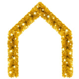 Christmas Garland with LED Lights 5 m Gold - Front View