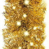 Christmas Garland with LED Lights 10 m Gold - Top-Down View