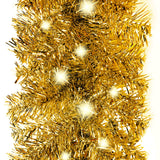 Christmas Garland with LED Lights 20 m Gold - Side View