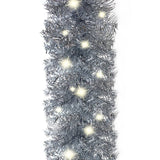 Christmas Garland with LED Lights 5 m Silver - Rear View