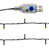 Christmas Garland with LED Lights 5 m Silver - Close-Up Angle