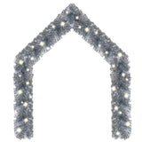 Christmas Garland with LED Lights 10 m Silver - Front View