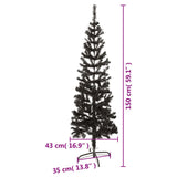 Slim Christmas Tree Black 150 cm - Low Angle