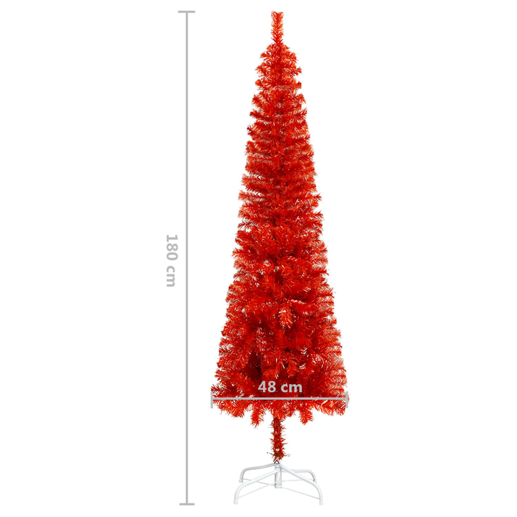 Slim Christmas Tree Red 180 cm