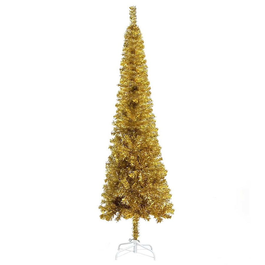 Slim Christmas Tree Gold 210 cm