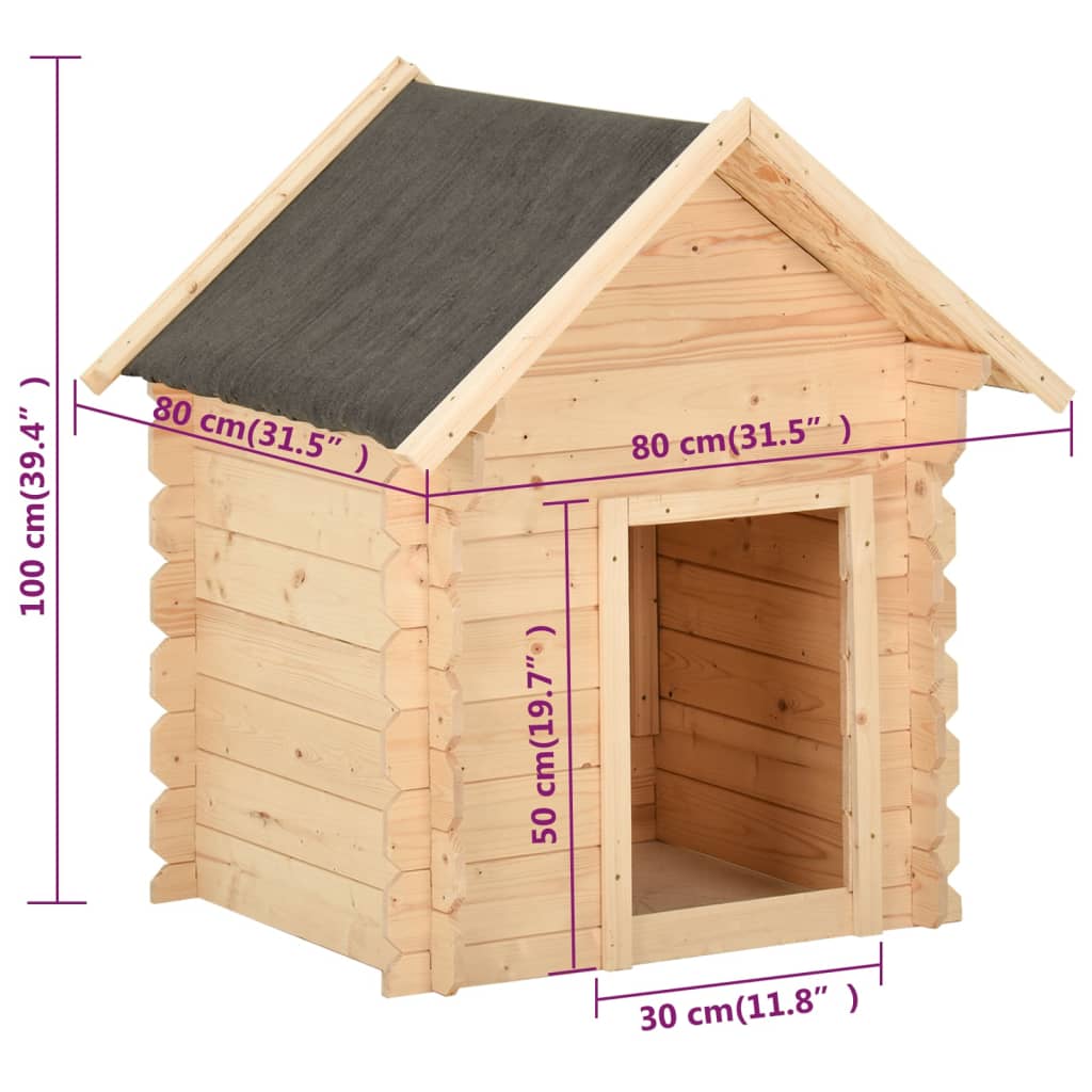 Dog House 80x80x100.6 cm Solid Wood Pine