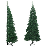 Corner Artificial Christmas Tree Green 240 cm PVC - Front View