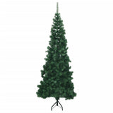 Corner Artificial Christmas Tree Green 240 cm PVC - Side View