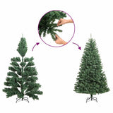 Corner Artificial Christmas Tree Green 240 cm PVC - Low Angle