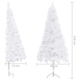 Corner Artificial Christmas Tree White 120 cm PVC