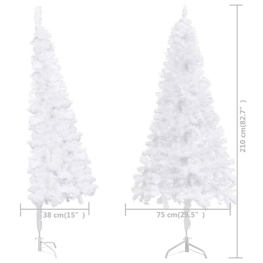Corner Artificial Christmas Tree White 210 cm PVC