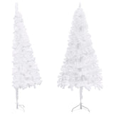 Corner Artificial Christmas Tree White 240 cm PVC - Front View