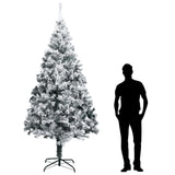 Artificial Christmas Tree with Flocked Snow Green 300 cm PVC - Rear View