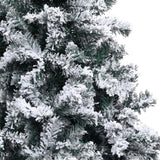 Artificial Christmas Tree with Flocked Snow Green 400cm PVC - Side View