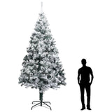Artificial Christmas Tree with Flocked Snow Green 400cm PVC - Rear View