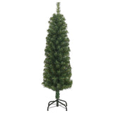 Slim Artificial Christmas Tree with Stand Green 120 cm PVC - Side View