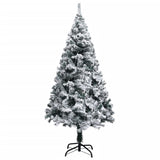 Artificial Christmas Tree with Flocked Snow Green 120 cm PVC - Front View
