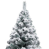 Artificial Christmas Tree with Flocked Snow Green 120 cm PVC - Side View