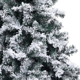 Artificial Christmas Tree with Flocked Snow Green 120 cm PVC - Top-Down View