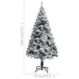 Artificial Christmas Tree with Flocked Snow Green 120 cm PVC - Close-Up Angle