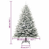 Artificial Christmas Tree with Flocked Snow Green 180 cm PVC&PE - Close-Up Angle