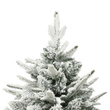 Artificial Christmas Tree with Flocked Snow Green 210 cm PVC&PE - Side View
