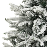 Artificial Christmas Tree with Flocked Snow Green 210 cm PVC&PE - Top-Down View