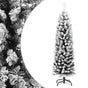 Slim Artificial Christmas Tree with Flocked Snow Green 120 cm