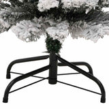 Slim Artificial Christmas Tree with Flocked Snow Green 120 cm PVC