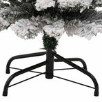 Slim Artificial Christmas Tree with Flocked Snow Green 120 cm