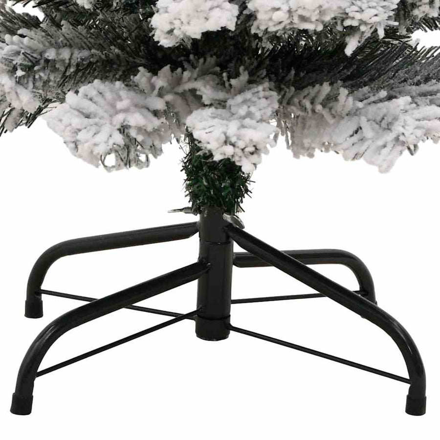 Slim Artificial Christmas Tree with Flocked Snow Green 120 cm