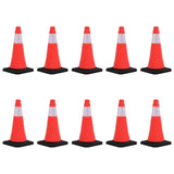 Reflective Traffic Cones with Heavy Bases 10 pcs 50 cm