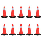 Reflective Traffic Cones with Heavy Bases 10 pcs 50 cm