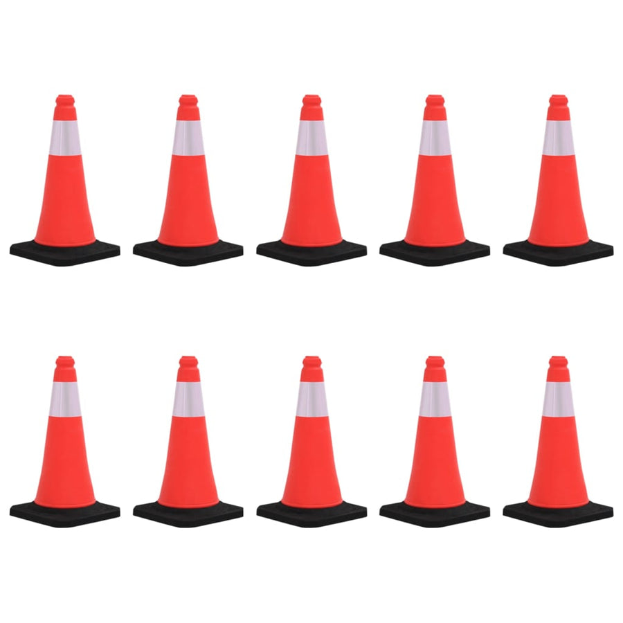 Reflective Traffic Cones with Heavy Bases 10 pcs 50 cm