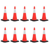 Reflective Traffic Cones with Heavy Bases 10 pcs 75 cm
